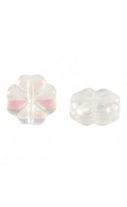 Glasperle 10mm Glücksklee - Crystal ab
